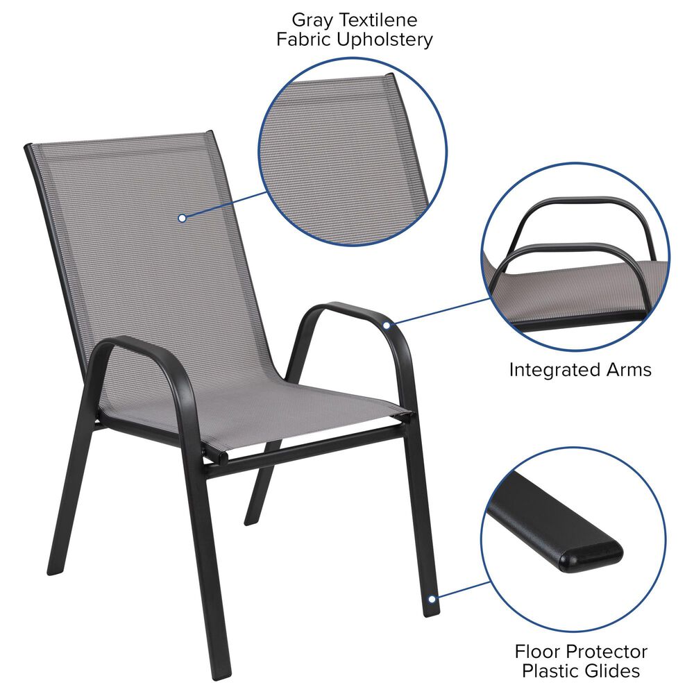 Flash Furniture Brazos 7-Piece Patio Dining Set in Black, , large