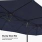 HOMLUX 15" Outdoor Double-Sided Market Umbrella with Base in Navy blue, , large