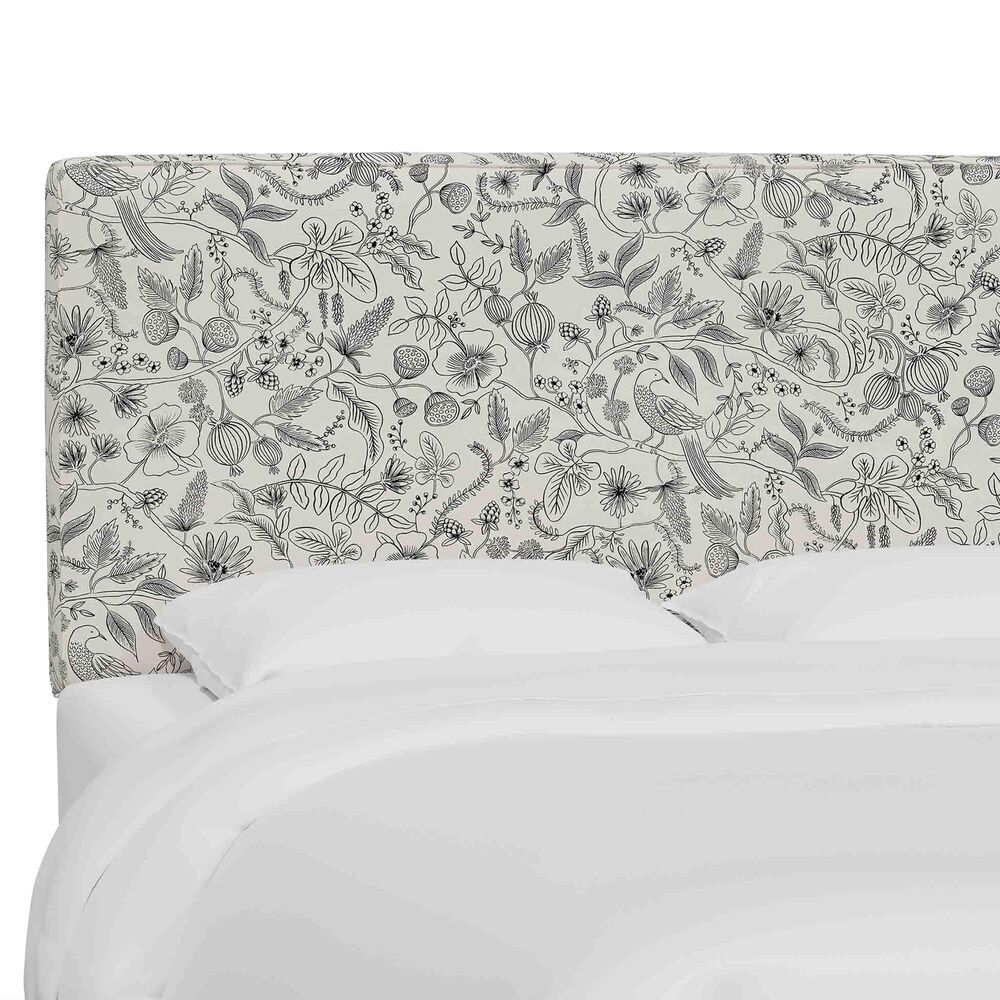 Skyline Furniture Elly King Headboard in Aviary Black and Cream, , large