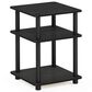 HOMLUX 3-Tier Side Table in Black, , large