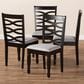 Baxton Studio Lanier Side Chair with Gray Cushion in Espresso Brown (Set of 4), , large