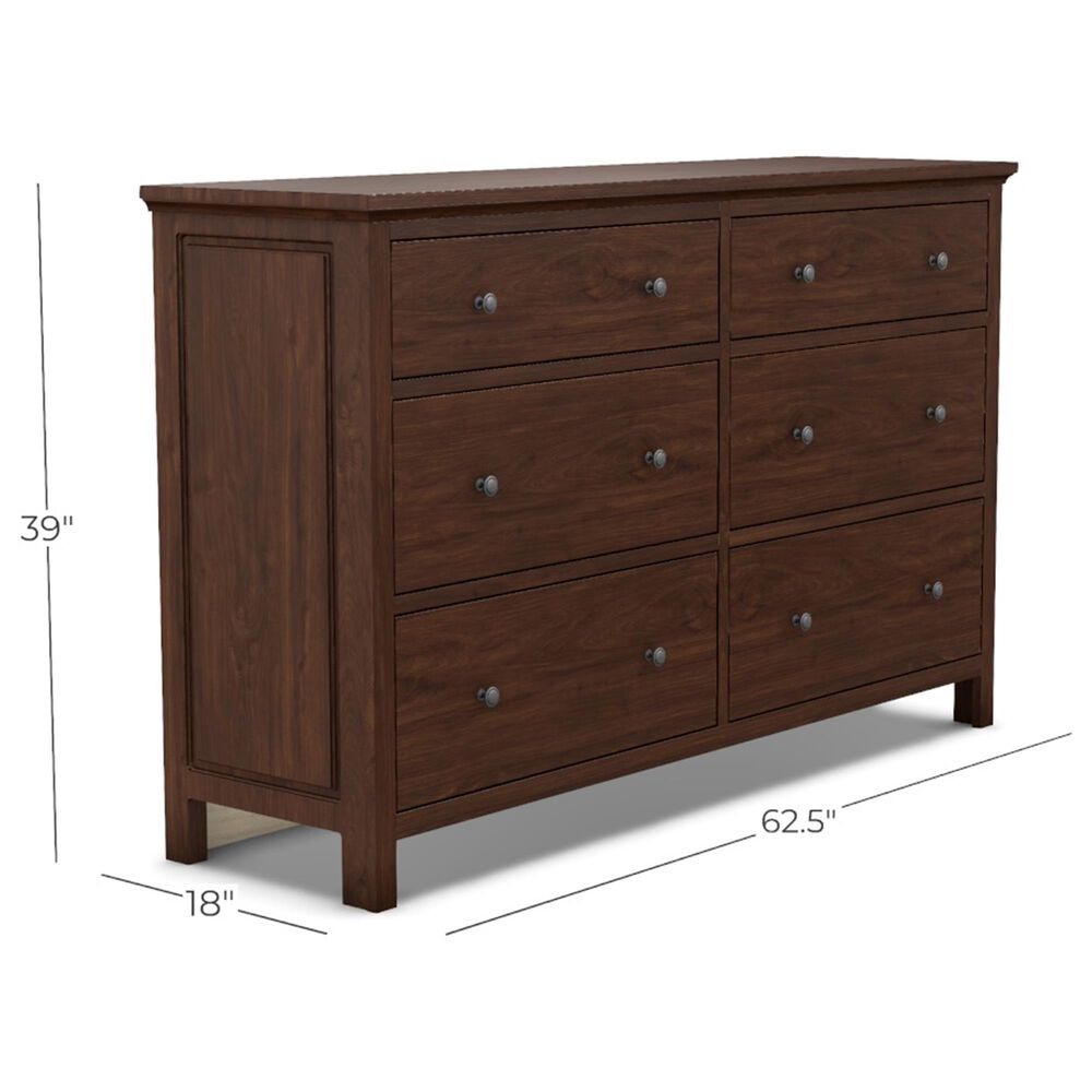 Archbold Furniture Heritage 6 Drawer Dresser Only in Brown Mahogany, , large