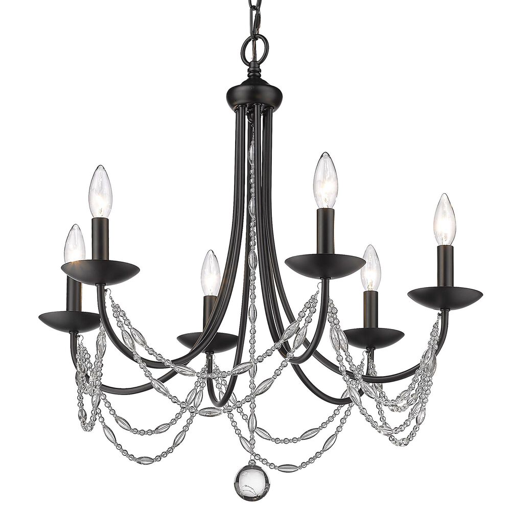 Golden Lighting Mirabella 6-Light Chandelier in Matte Black, , large