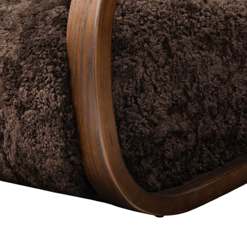 Four Hands Burke Arm Chair in Cocoa Shearling, , large