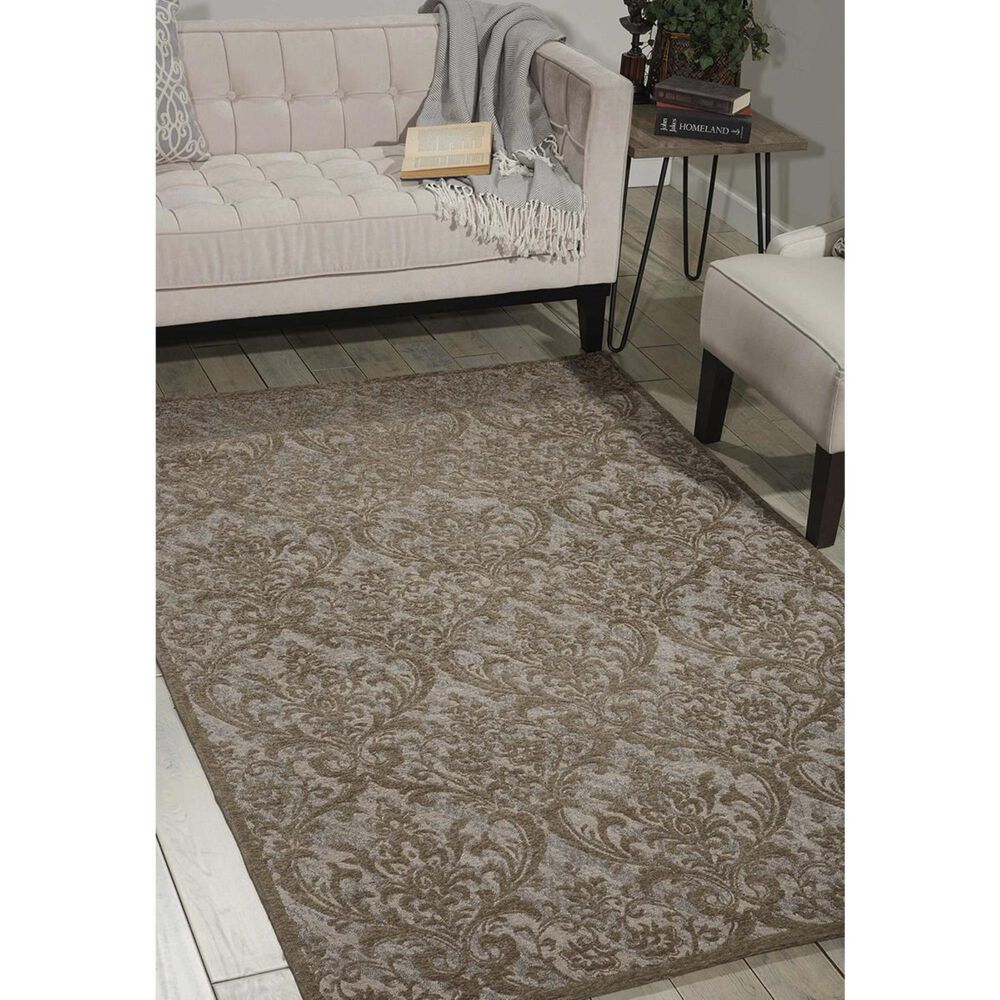 Nourison Damask DAS02 8&#39; x 10&#39; Grey Area Rug, , large