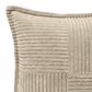 Chanasaya 20" Square Textured Patchwork Throw Pillow in Beige, , large