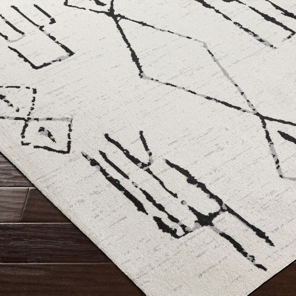Surya Lavadora LVR-2318 2&#39;7&quot; x 7&#39;3&quot; Black, Gray and Light Gray Runner, , large
