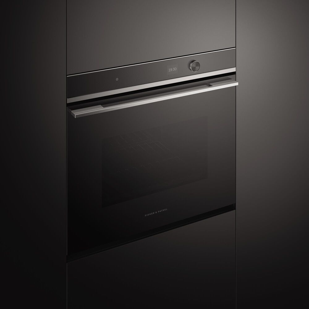 Fisher &amp; Paykel Series 7 30&quot; Contemporary Single Electric Wall Oven with 14 Functions in Stainless Steel and Black, , large