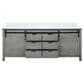 Lexora Home Marsyas 80" Double Bathroom Vanity in Ash Grey with White Quartz Top and Rectangular Sinks, , large