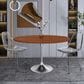 Leisuremod LeisureMod Verve Collection 48 Round Dining Table, Brushed Chrome Base with Cognac Brown MDF Top, , large