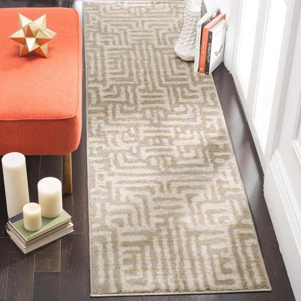 Safavieh Amsterdam AMS106A-28 2&#39;3&quot; x 8&#39; Ivory/Mauve Runner, , large