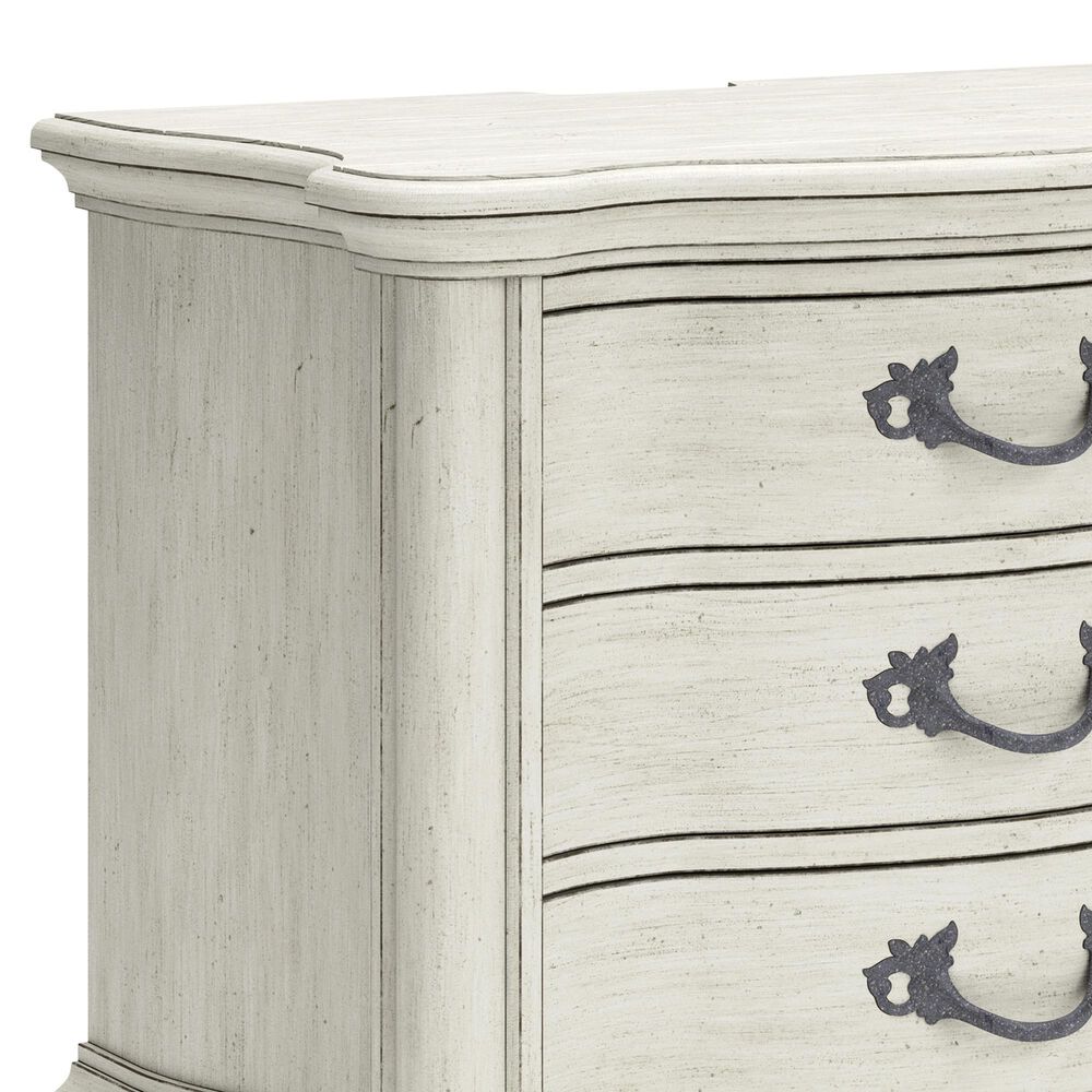 Millenium Arlendyne King Upholstered Bed with 2 Nightstands in Antique White, , large