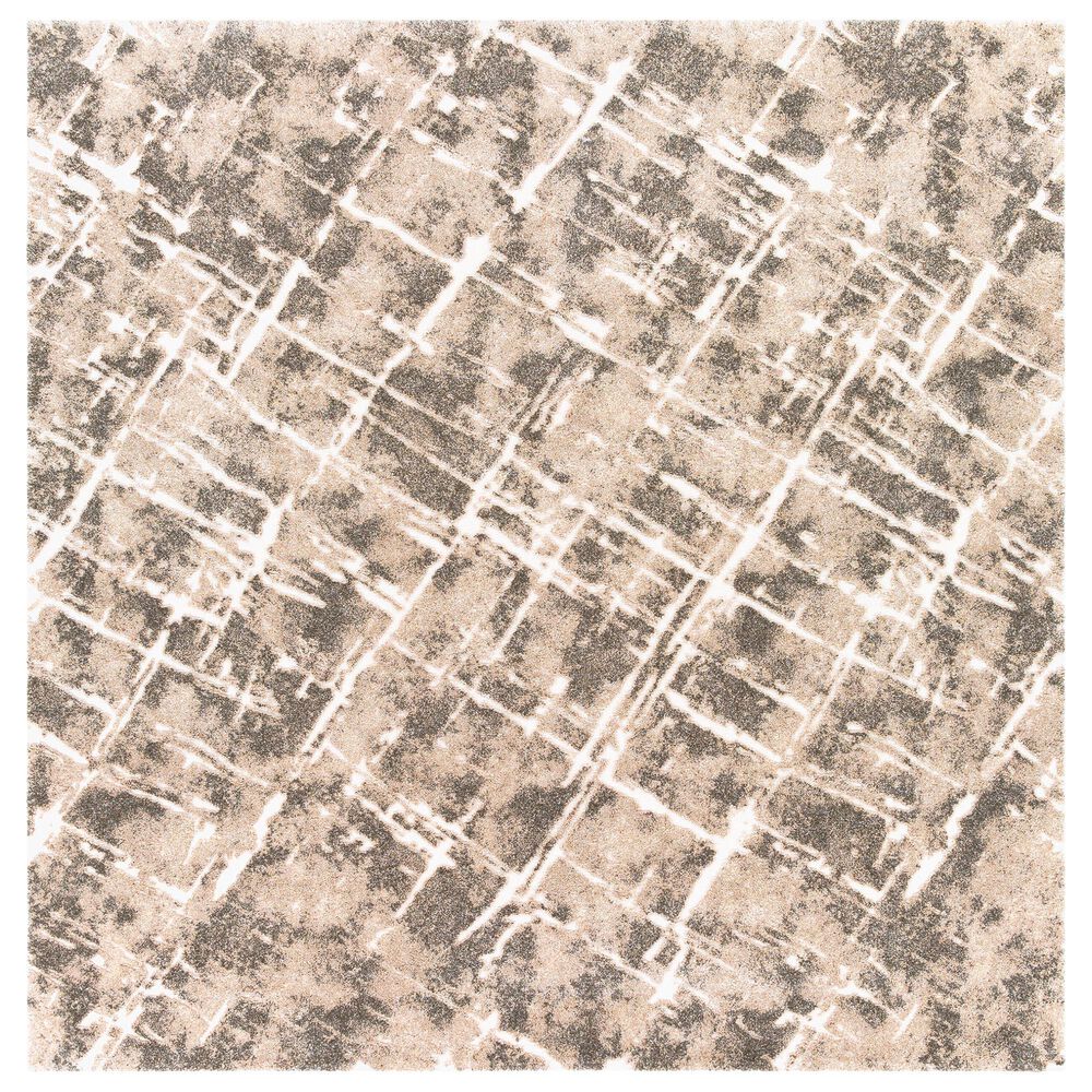 Surya Tuscany TUS-2300 White, Light Beige and Dark Brown 7"10" Square Area Rug, , large