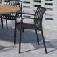International Home Miami Curazao Outdoor Stackable Dining Chair in Black (Set of 4), , large