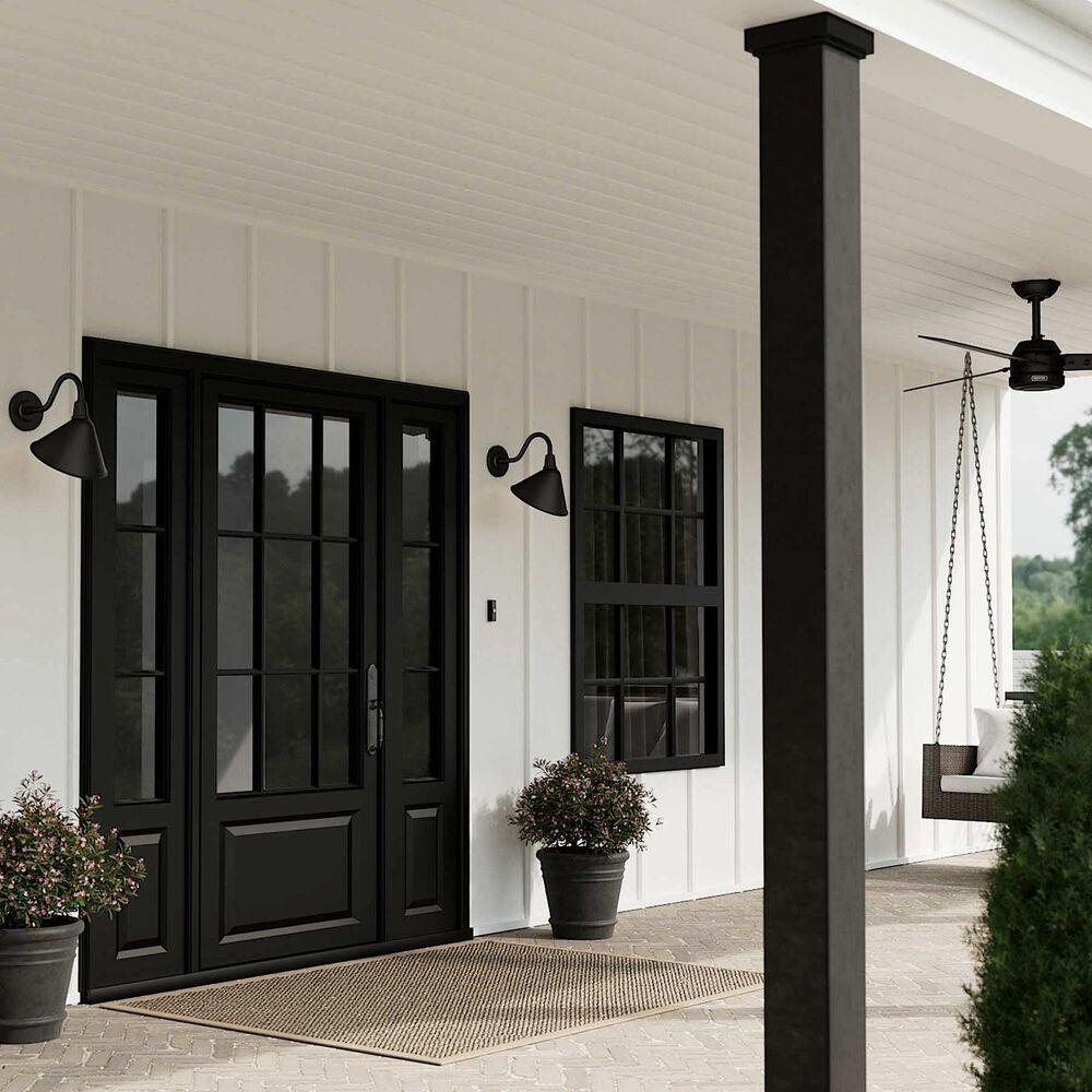 Hunter Cassius 1-Light Outdoor Medium Wall Light in Matte Black, , large