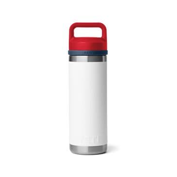 YETI Rambler 18 Oz Water Bottle with Chug Cap in Patriotic White/Navy/Rescue Red, , large