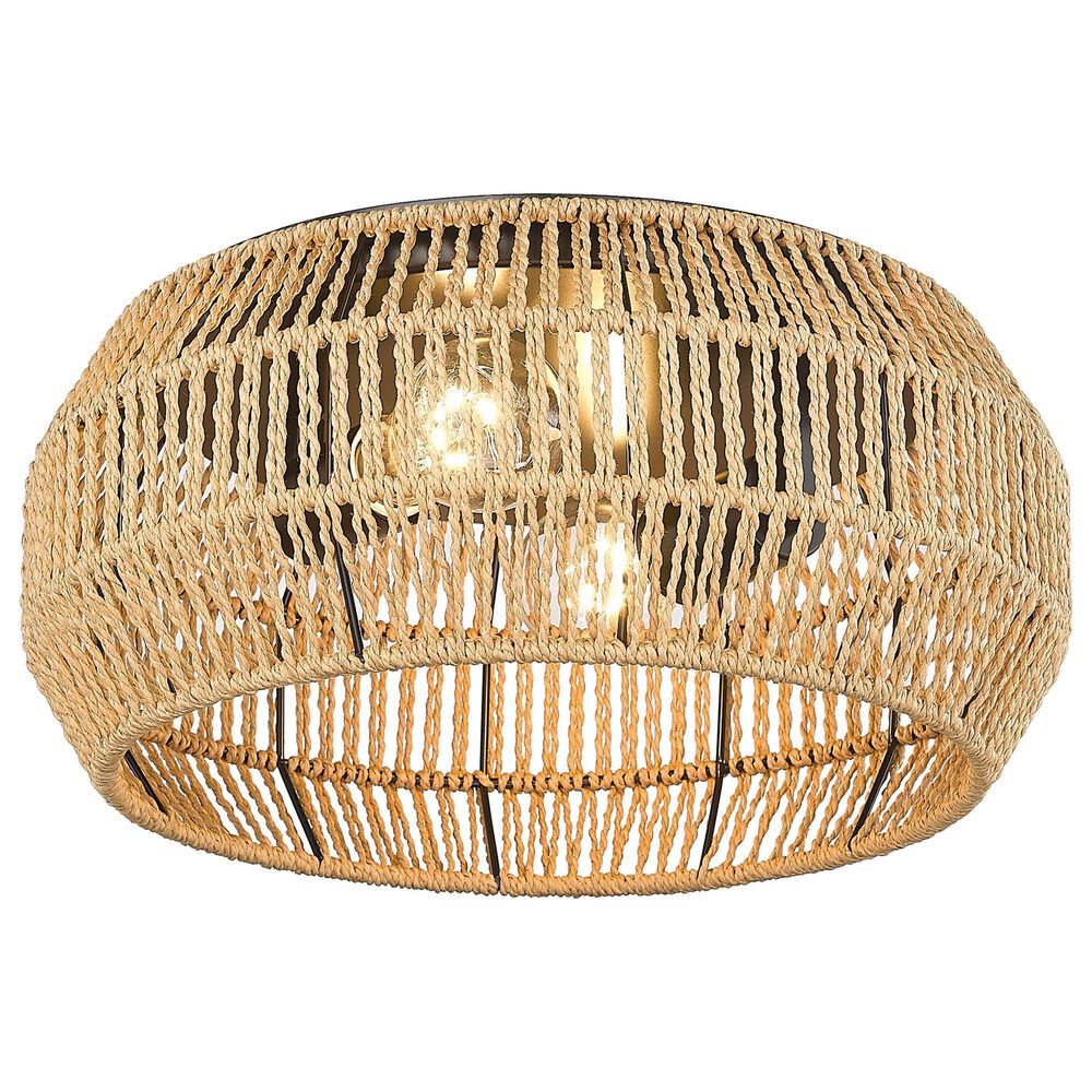 Golden Lighting Marlee 2-Light Flush Mount in Matte Black, , large