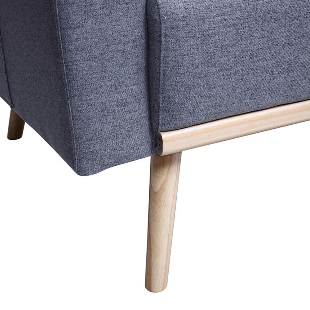 HOMLUX 56.5" Stationary Loveseat with USB Ports in Dark Gray, , large