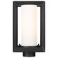 Golden Lighting Smyth 1-Light Outdoor Post Mount with Opal Glass Shade in Natural Black, , large