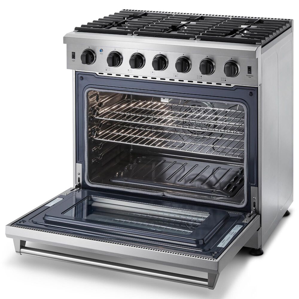 Thor Kitchen 36&quot; Freestanding Professional Liquid Propane Range with Storage Drawer in Stainless Steel, , large