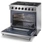 Thor Kitchen 36" Freestanding Professional Liquid Propane Range with Storage Drawer in Stainless Steel, , large
