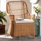 Baxton Studio Teresa Arm Chair with Light Honey Rattan in White, , large