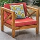 Hearth and Haven Brava Outdoor Club Chair with Cross-Back Design in Red, , large