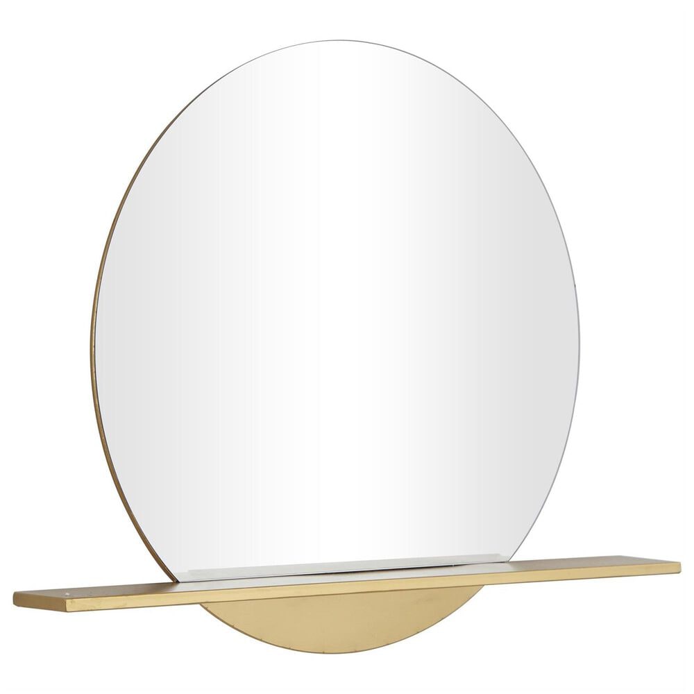 Maple and Jade 35&quot; 1-Shelf Wall Mirror in Gold, , large