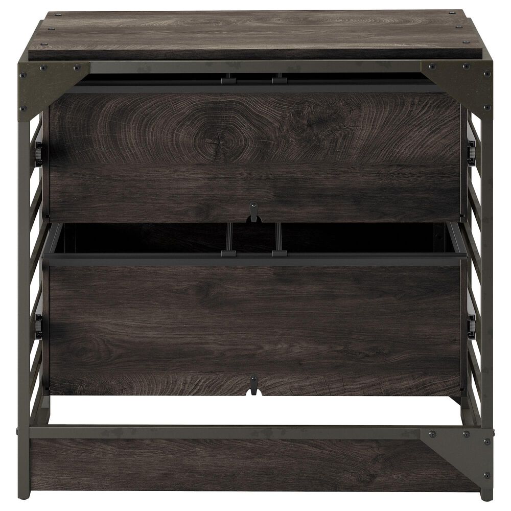 Bush Refinery 3 Piece Office Desk Set in Dark Gray Hickory Nebraska