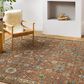 Surya Reign 9" x 12" Dark Brown, Black, Beige, Dusty Pink, Blue and Medium Green Area Rug, , large