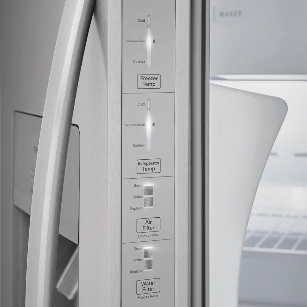 Frigidaire 3 Piece Kitchen Package with 25.6 Cu. Ft. Standard Depth Side-by-Side Refrigerator, 30&quot; Freestanding Gas Range with Quick Boil Burner, 24&quot; Built-In Dishwasher with MaxDry in Stainless Steel, , large