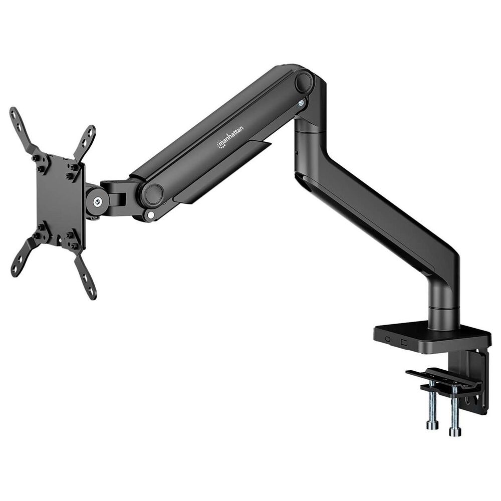 Manhattan Mechanical Spring Single Monitor Desk Mount in Black, , large
