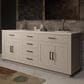 Lexora Home Abbey 80" Double Bathroom Vanity in White Oak with 2 cm White Quartz Top and Rectangular Sinks, , large
