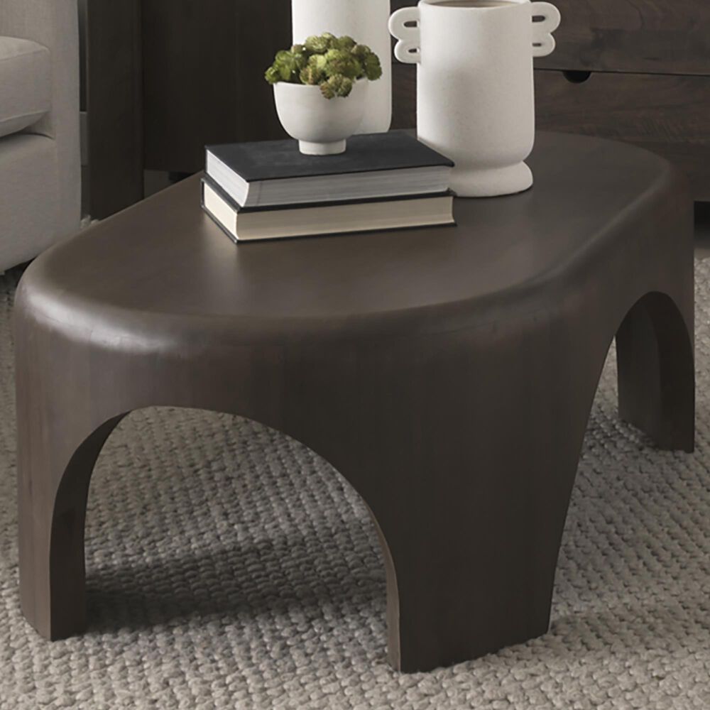 Mercana Shima Oval Coffee Table in Dark Brown, , large