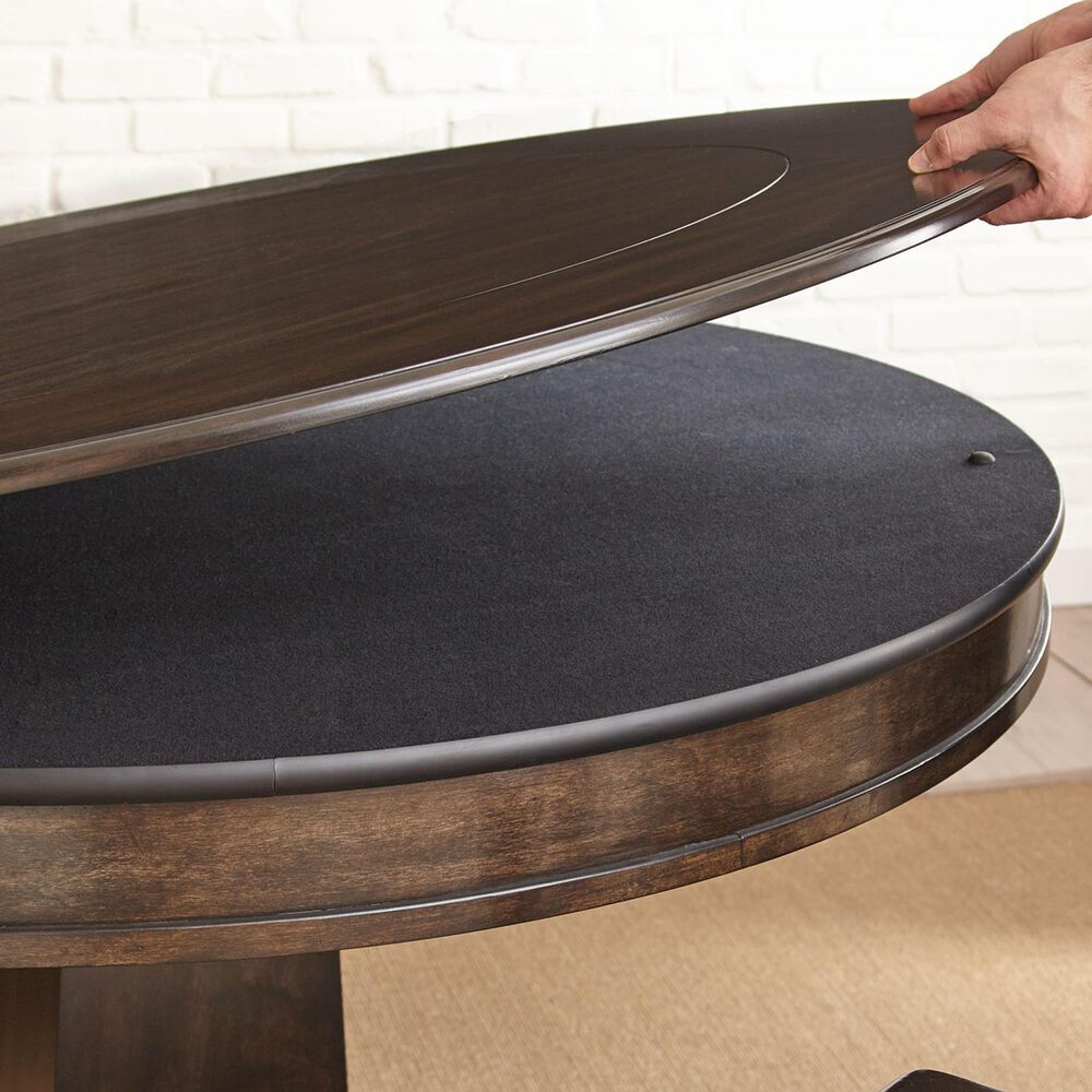 STEVE SILVER Rudy 5-Piece Round Game Table Set in Medium Walnut, , large
