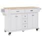 HOMLUX Kitchen Island Cart with Storage Cabinet in White, , large