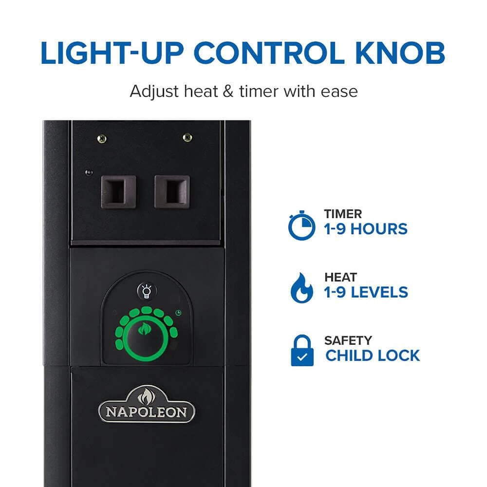 Napoleon Phantom Freestand Outdoor Electric Infrared Heater in Matte Black, , large