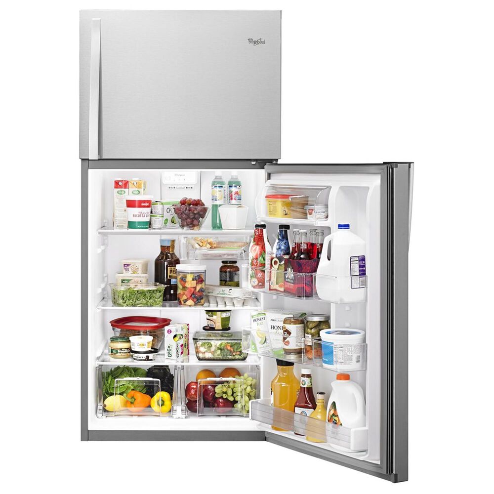 Whirlpool 19 Cu. Ft. Top-Freezer Refrigerator with LED Interior Lighting in Stainless Steel, , large