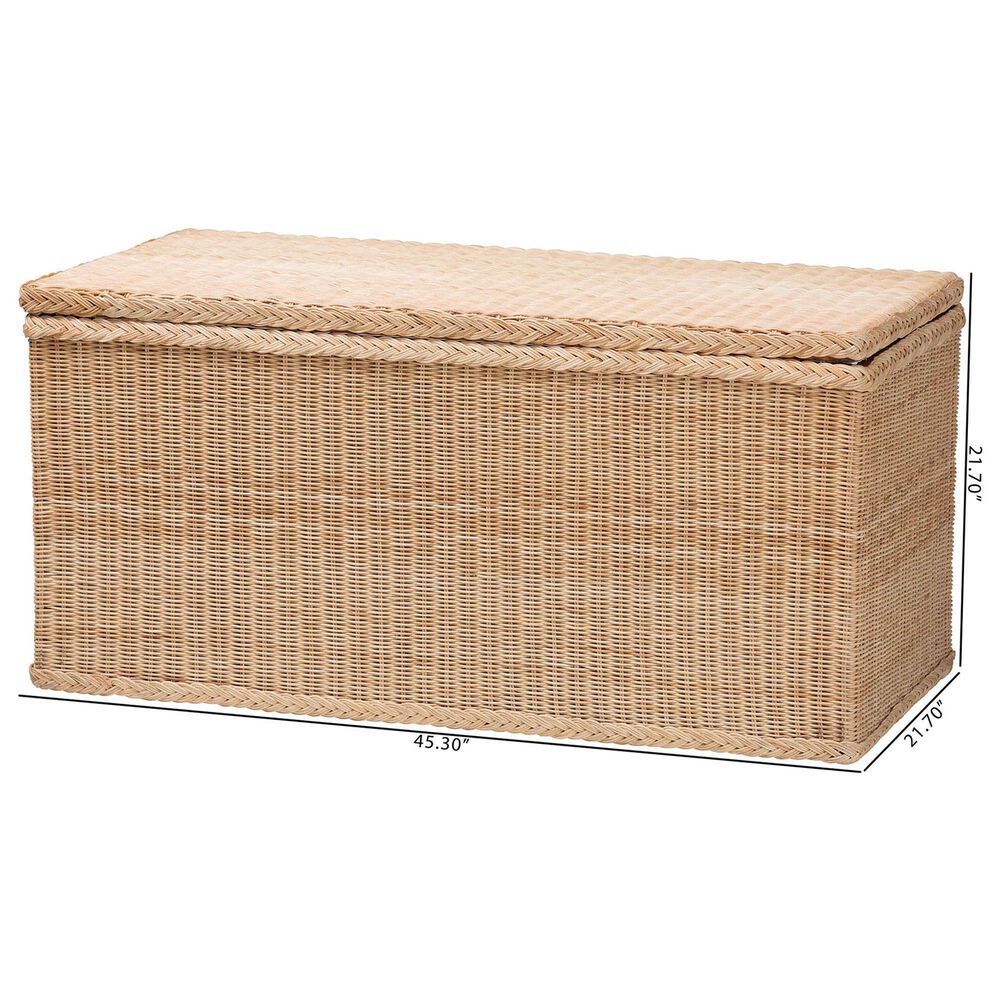 Baxton Studio Caden Storage Bench in Natural, , large