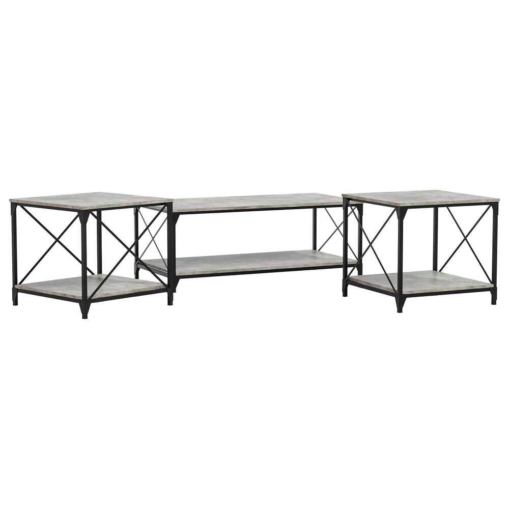 Furniture of America Goff 3-Piece Occasional Table set in Black/Gray, , large