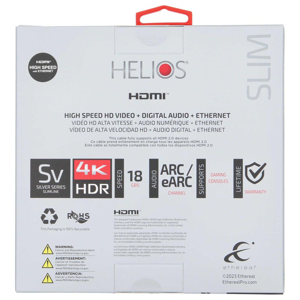 Helios 2-Piece 7 Outlet Surge Protector and Silver Series 6' HDMI Cable in Black, , large