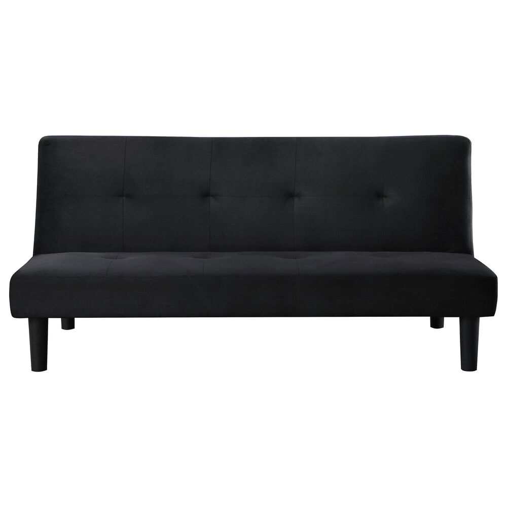 Pacific Landing Stanford Push Back Convertible Sofa Bed in Black, , large