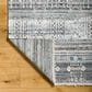 Surya Pompei White, Black, Metallic Silver, Medium Gray, Light Gray, Brown and Sky Blue 10" x 14" Area Rug, , large