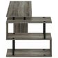 HOMLUX 3-Tier Shelves L-Shape Computer Desk in French Oak Grey and Black, , large