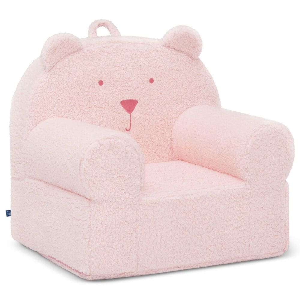 Delta Children Sherpa Bear Chair in Blush Pink, , large