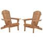 Hearth and Haven Outdoor Folding Adirondack Chair in Light Brown (Set of 2), , large