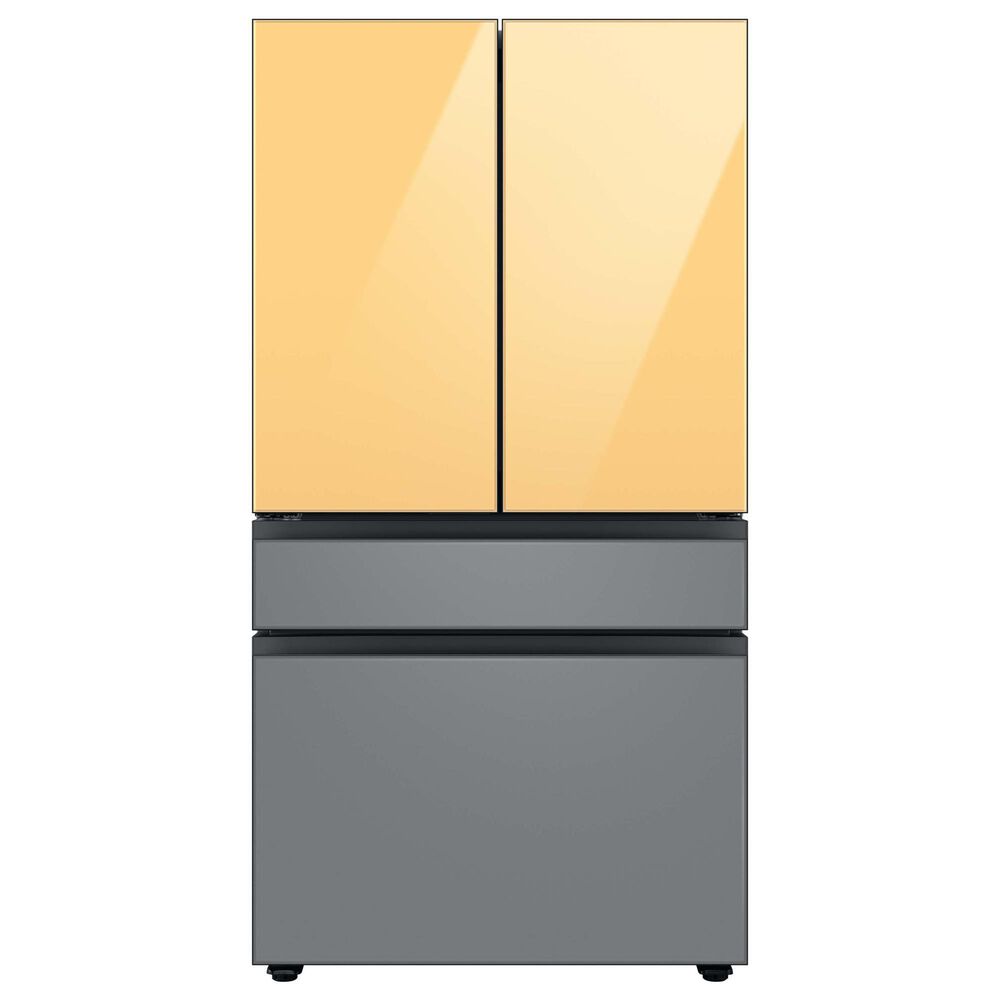 Samsung Bespoke 4-Door French Door Refrigerator Top Panel in Sunrise Yellow Glass, , large