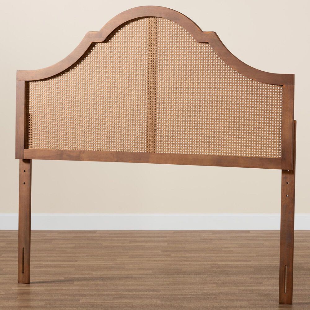 Baxton Studio Camila Queen Panel Headboard in Ash Walnut, , large