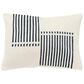 Rizzy Home 14" x 20" Striped Down Filled Lumbar Pillow in Natural and Blue, , large