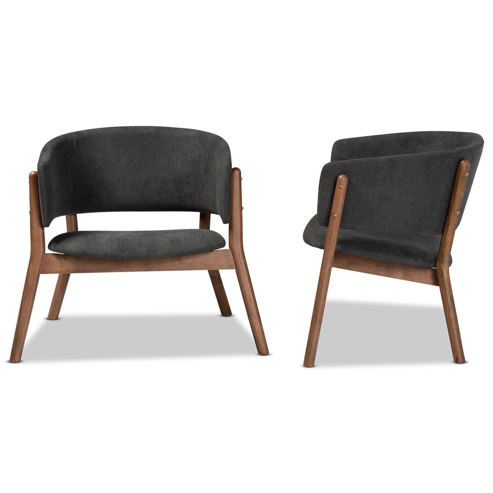 Baxton Studio Baron Accent Chair in Dark Grey (Set of 2), , large